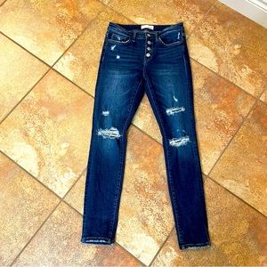Dark Wash Distressed Vervet Skinny Jeans